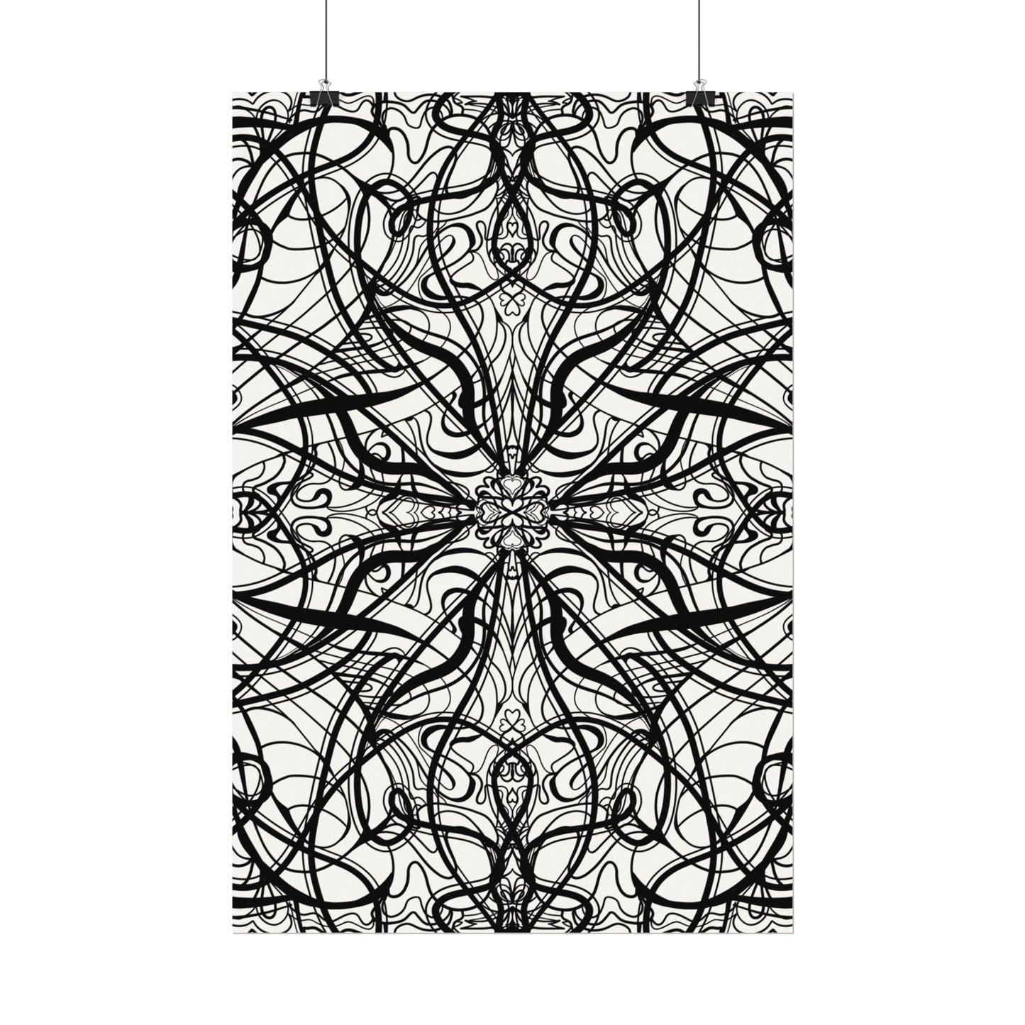 Large Wall Art to Coloring Posters - Large Symmetrical Illustration #119 - Art to Color – Premium Watercolor Coloring Poster (285gsm Cold Press Paper) 16x24, 24x36 & Huge 36"x54" inches