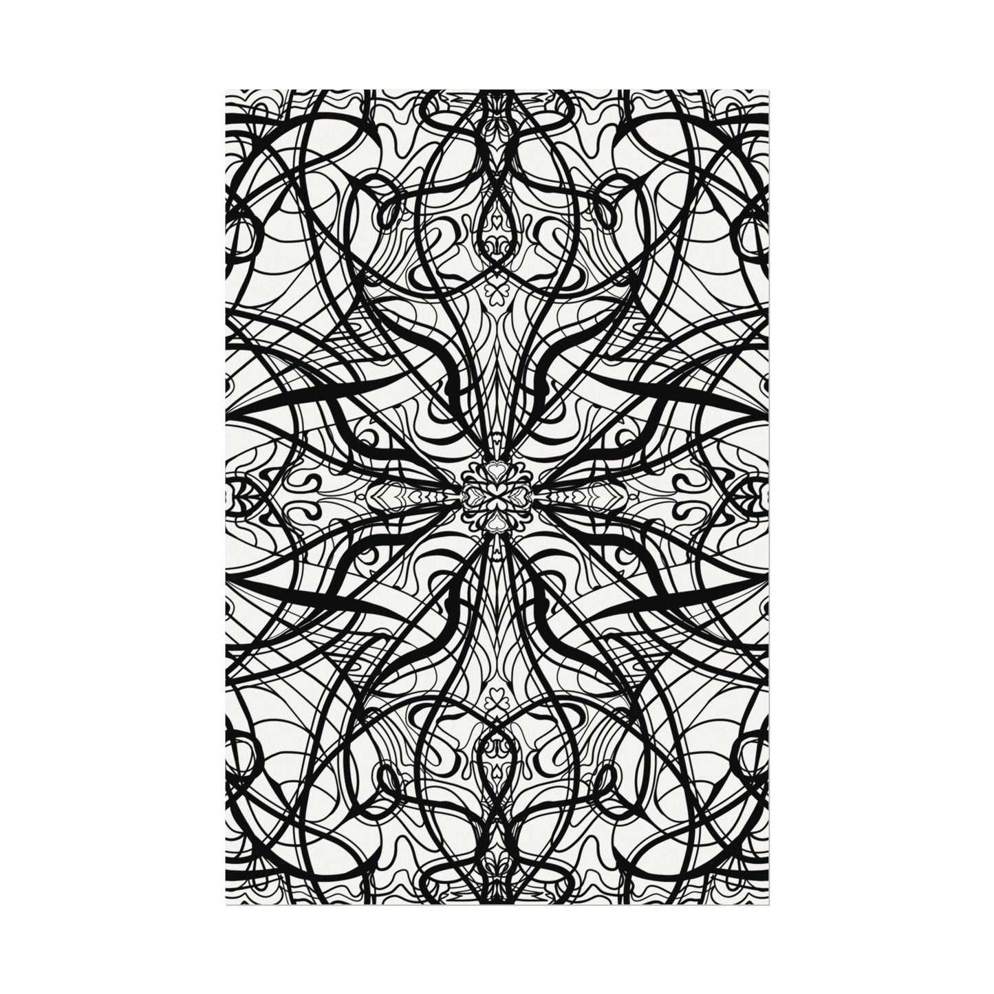 Large Wall Art to Coloring Posters - Large Symmetrical Illustration #119 - Art to Color – Premium Watercolor Coloring Poster (285gsm Cold Press Paper) 16x24, 24x36 & Huge 36"x54" inches