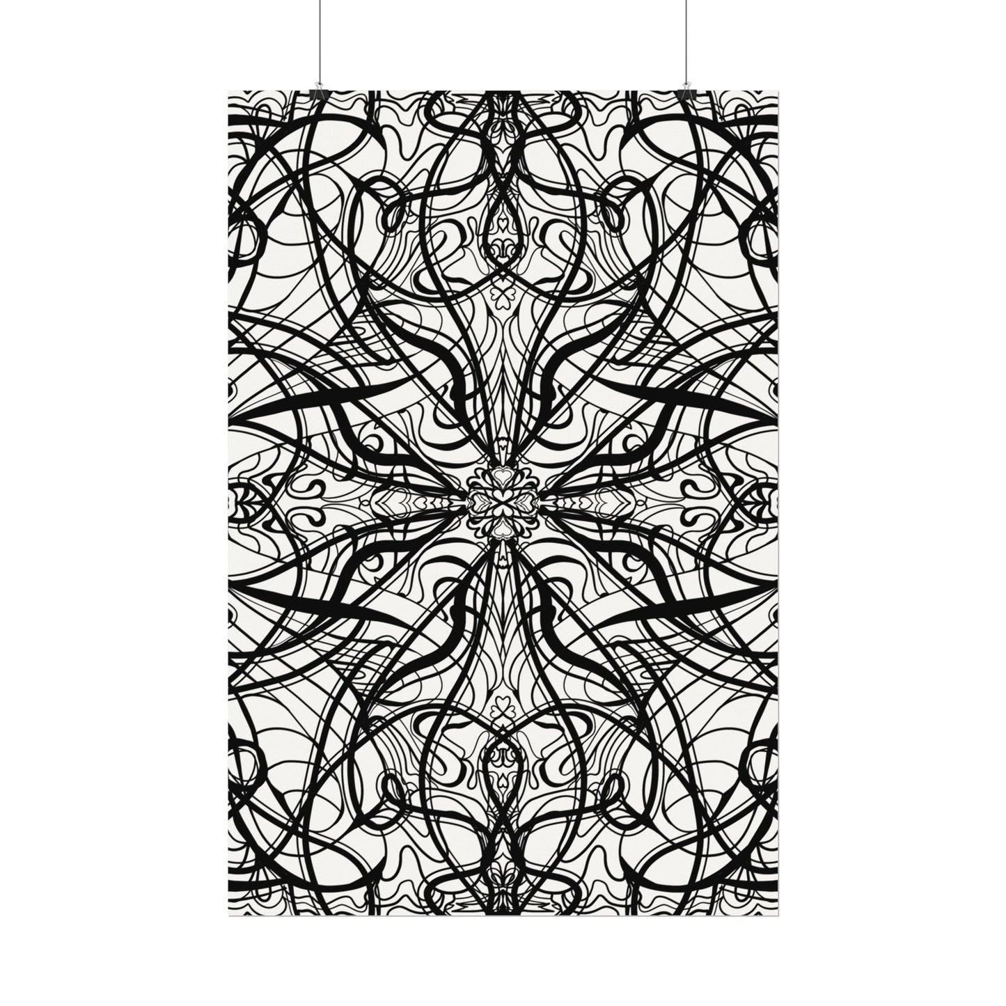 Large Wall Art to Coloring Posters - Large Symmetrical Illustration #119 - Art to Color – Premium Watercolor Coloring Poster (285gsm Cold Press Paper) 16x24, 24x36 & Huge 36"x54" inches