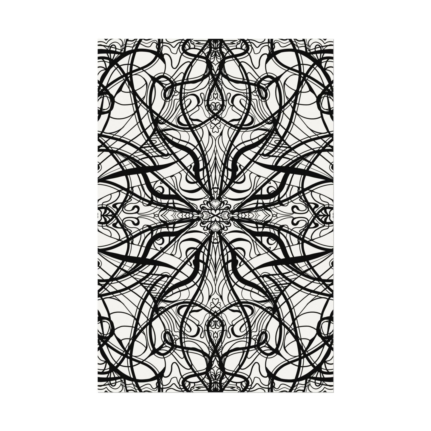 Large Wall Art to Coloring Posters - Large Symmetrical Illustration #119 - Art to Color – Premium Watercolor Coloring Poster (285gsm Cold Press Paper) 16x24, 24x36 & Huge 36"x54" inches