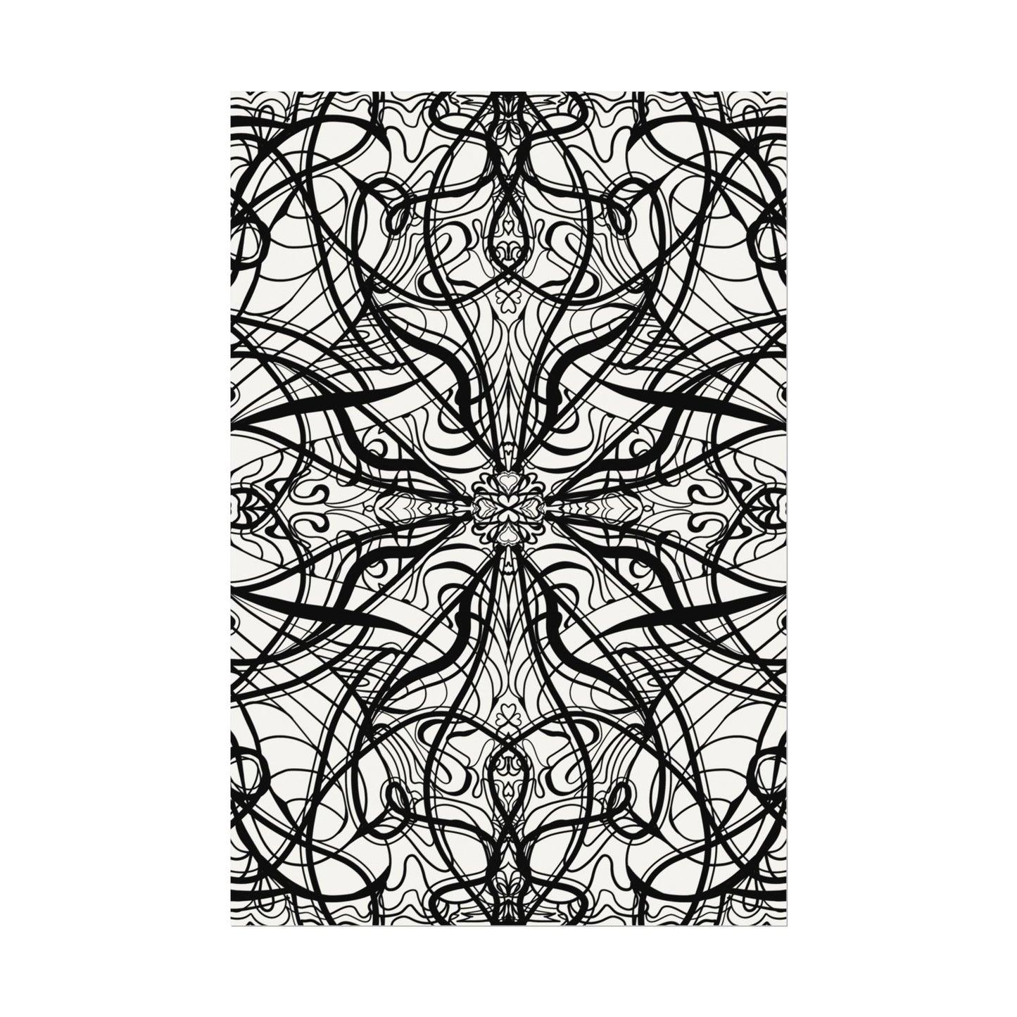 Large Wall Art to Coloring Posters - Large Symmetrical Illustration #119 - Art to Color – Premium Watercolor Coloring Poster (285gsm Cold Press Paper) 16x24, 24x36 & Huge 36"x54" inches