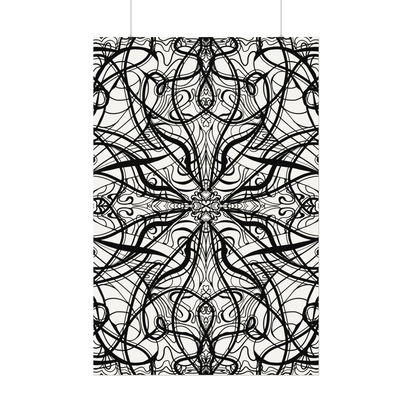 Large Wall Art to Coloring Posters - Large Symmetrical Illustration #119 - Art to Color – Premium Watercolor Coloring Poster (285gsm Cold Press Paper) 16x24, 24x36 & Huge 36"x54" inches