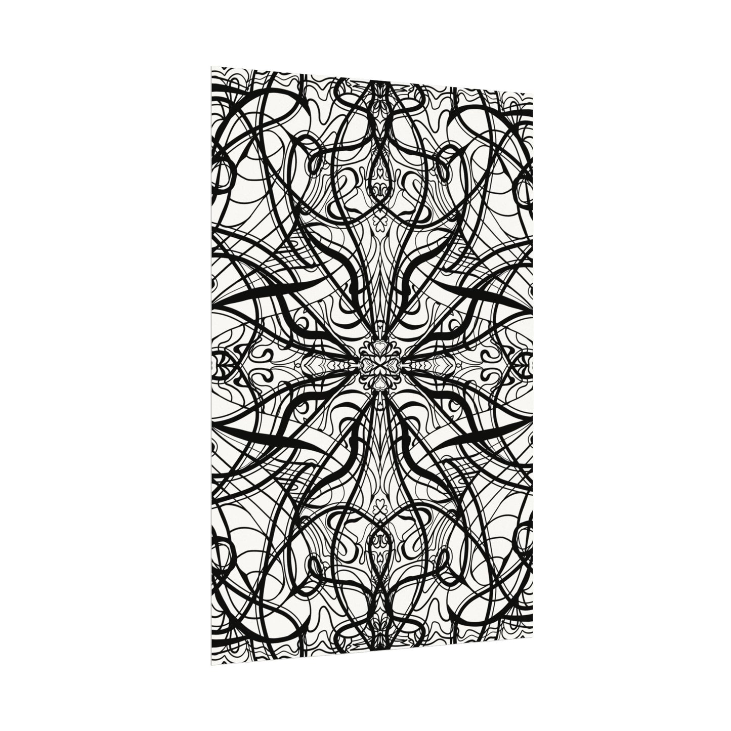 Large Wall Art to Coloring Posters - Large Symmetrical Illustration #119 - Art to Color – Premium Watercolor Coloring Poster (285gsm Cold Press Paper) 16x24, 24x36 & Huge 36"x54" inches