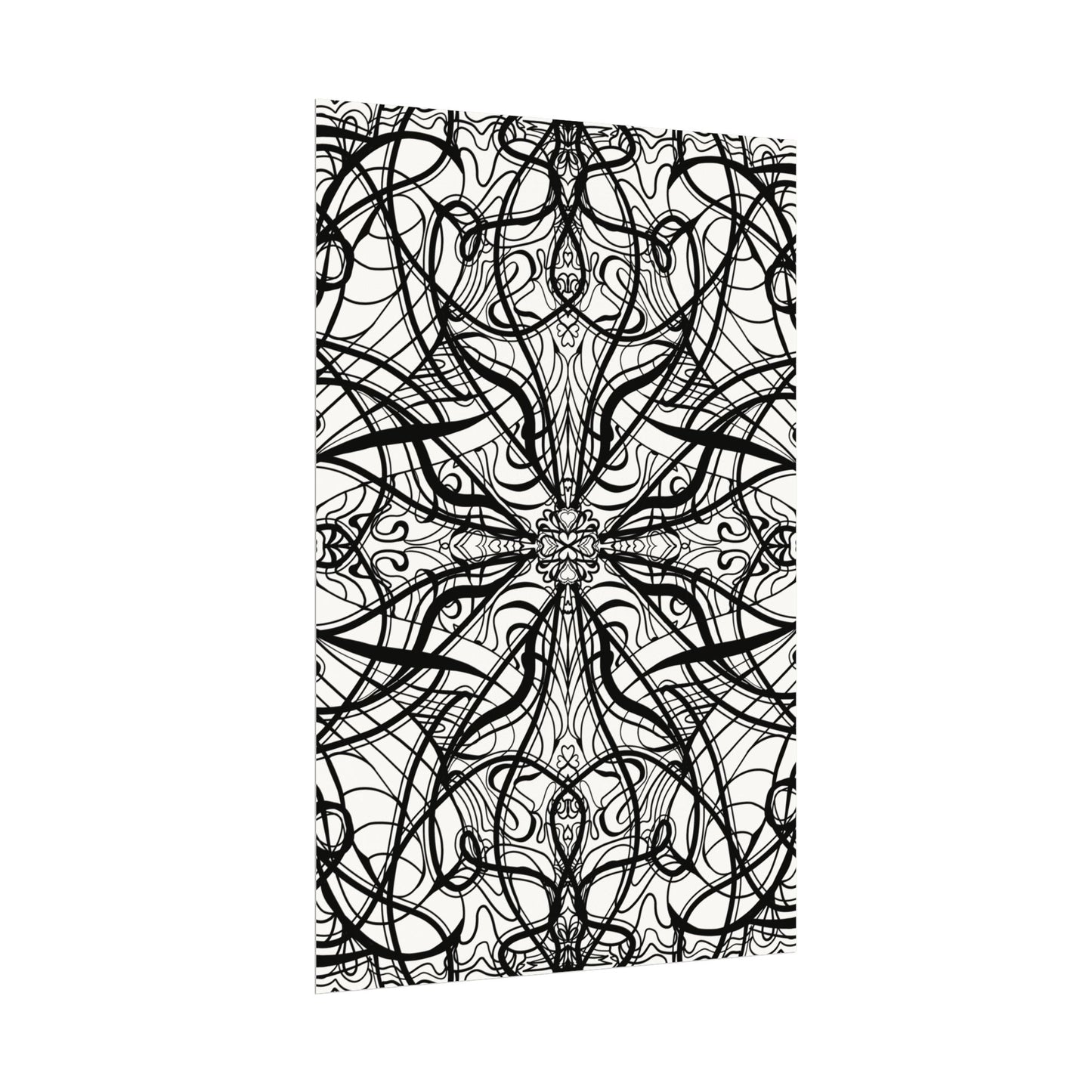 Large Wall Art to Coloring Posters - Large Symmetrical Illustration #119 - Art to Color – Premium Watercolor Coloring Poster (285gsm Cold Press Paper) 16x24, 24x36 & Huge 36"x54" inches