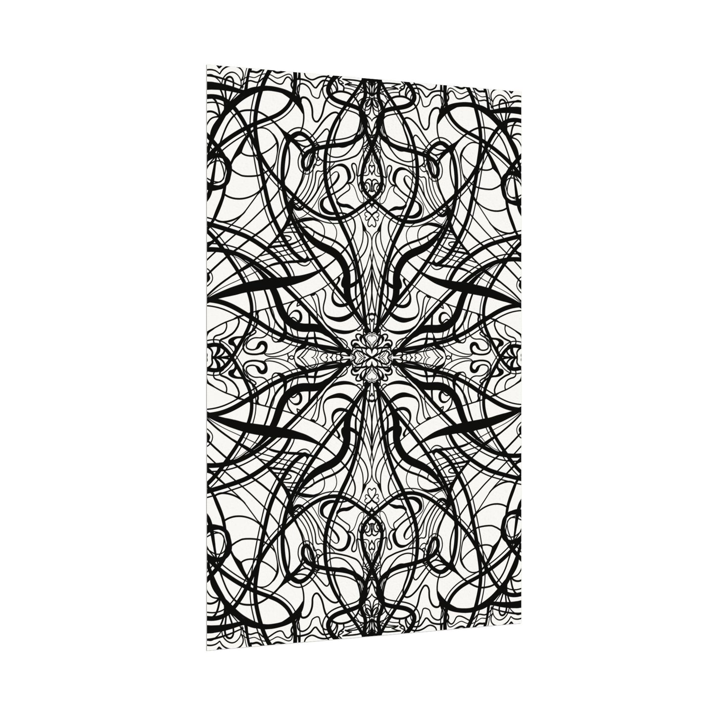 Large Wall Art to Coloring Posters - Large Symmetrical Illustration #119 - Art to Color – Premium Watercolor Coloring Poster (285gsm Cold Press Paper) 16x24, 24x36 & Huge 36"x54" inches